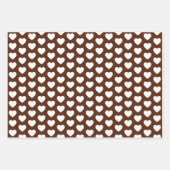 Feuille De Papier Cadeau Coeurs Brown et blancs (Devant 2)