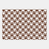 Feuille De Papier Cadeau Coeurs Brown et blancs (Devant)