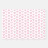Feuille De Papier Cadeau Coeurs clairs roses et blancs (Devant 3)