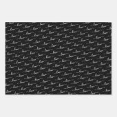 Feuille De Papier Cadeau Coeurs d'amour Noir & Or Valentines (Devant 2)