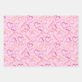 Feuille De Papier Cadeau Coeurs d'amour, XOXO (Devant 2)