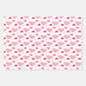 Feuille De Papier Cadeau Coeurs d'aquarelle rose et blanc féminin   (Devant 3)