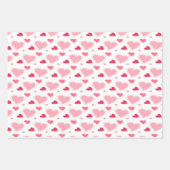 Feuille De Papier Cadeau Coeurs d'aquarelle rose et blanc féminin   (Devant 2)