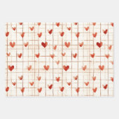 Feuille De Papier Cadeau Coeurs de crème rouge Ballons Anniversaire (Devant)