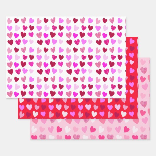 Feuille De Papier Cadeau Coeurs de la Saint-Valentin (Lot)