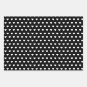 Feuille De Papier Cadeau Coeurs de la Saint-Valentin sur le noir (Devant 2)