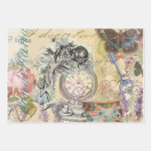 Feuille De Papier Cadeau Coeurs de lapin blanc Alice Classic (Devant 3)