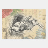 Feuille De Papier Cadeau Coeurs de lapin blanc Alice Classic (Devant 2)