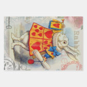 Feuille De Papier Cadeau Coeurs de lapin blanc Alice Classic (Devant)