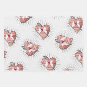 Feuille De Papier Cadeau Coeurs de notes musicales roses (Devant 3)