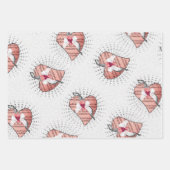 Feuille De Papier Cadeau Coeurs de notes musicales roses (Devant 2)