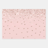 Feuille De Papier Cadeau Coeurs de Parties scintillant rose Fille (Devant)