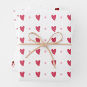Feuille De Papier Cadeau Coeurs de Saint-Valentin en blanc (En situation)