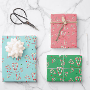 Feuille De Papier Cadeau Coeurs de sucre de canne Vacances personnalisées