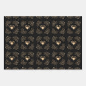 Feuille De Papier Cadeau Coeurs d'or (Devant 2)
