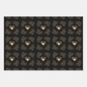 Feuille De Papier Cadeau Coeurs d'or (Devant 3)
