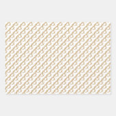 Feuille De Papier Cadeau Coeurs d'or Mariage personnalisés (Devant 3)