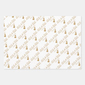 Feuille De Papier Cadeau Coeurs d'or Mariage personnalisés (Devant)