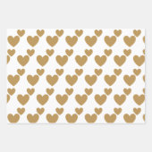 Feuille De Papier Cadeau Coeurs d'or Mariage personnalisés (Devant 3)
