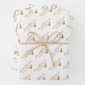 Feuille De Papier Cadeau Coeurs d'or Mariage personnalisés (En situation)