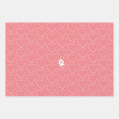 Feuille De Papier Cadeau Coeurs empreintes de pattes mignons sur turquoise, (Devant 3)