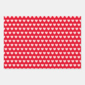 Feuille De Papier Cadeau Coeurs en rouge et blanc (Devant 3)