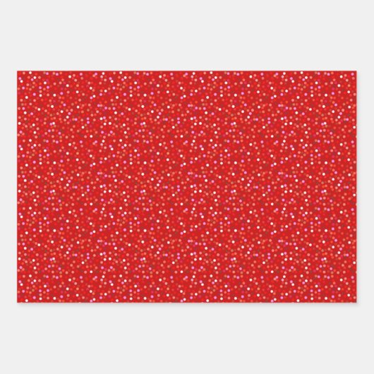 Feuille De Papier Cadeau Coeurs en rouge et blanc (Devant)