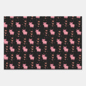 Feuille De Papier Cadeau Coeurs et cochons roses mignons (Devant 2)