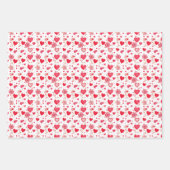 Feuille De Papier Cadeau Coeurs et fleurs de Saint-Valentin rouge et rose (Devant 2)