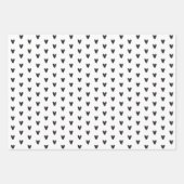 Feuille De Papier Cadeau Coeurs et lignes noirs et blancs (Devant 2)