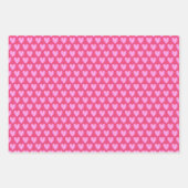 Feuille De Papier Cadeau Coeurs et pierres précieuses sur noir, rose et bla (Devant)