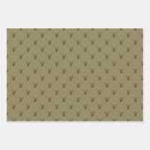 Feuille De Papier Cadeau Coeurs et rayures rustiques (Devant)