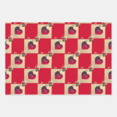 Feuille De Papier Cadeau Coeurs et Roses élégants (Devant)