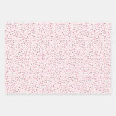 Feuille De Papier Cadeau Coeurs et saupoudrent rose violet rouge Valentin (Devant)