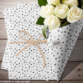 Feuille De Papier Cadeau Coeurs - gris à noir sur Arrière - plan blanc