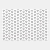 Feuille De Papier Cadeau Coeurs gris et blancs (Devant 3)