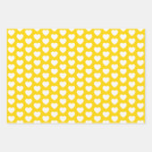 Feuille De Papier Cadeau Coeurs jaunes et blancs d'or (Devant 2)