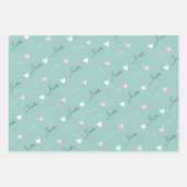 Feuille De Papier Cadeau Coeurs mignons & Love Script Valentines Day (Devant 2)