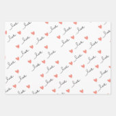 Feuille De Papier Cadeau Coeurs mignons & Love Script Valentines Day (Devant)
