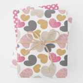 Feuille De Papier Cadeau Coeurs mignons Pastel Pinks Motif (En situation)