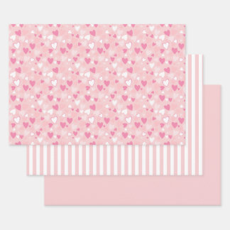 Feuille De Papier Cadeau Coeurs mignons rose
