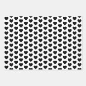Feuille De Papier Cadeau Coeurs noir et blanc (Devant 3)
