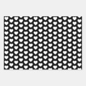 Feuille De Papier Cadeau Coeurs noir et blanc (Devant 2)