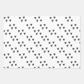 Feuille De Papier Cadeau Coeurs noirs et blancs (Devant 3)