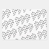 Feuille De Papier Cadeau Coeurs noirs et blancs (Devant 2)