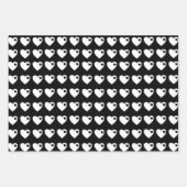 Feuille De Papier Cadeau Coeurs noirs et blancs (Devant)