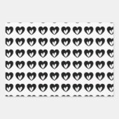 Feuille De Papier Cadeau Coeurs noirs et blancs minimes modernes (Devant 2)
