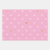 Feuille De Papier Cadeau Coeurs or rose chic Anniversaire (Devant 3)