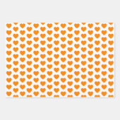 Feuille De Papier Cadeau Coeurs orange et blanc (Devant 3)