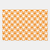 Feuille De Papier Cadeau Coeurs orange et blanc (Devant)